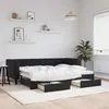 Image de Lit De Jour Avec Gigogne Et Tiroirs Sans Matelas Noir 80x200 Cm Vidaxl