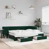 Image de Lit De Jour Avec Gigogne Et Tiroirs Sans Matelas 90x200 Cm Vidaxl