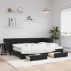 Image de Lit De Jour Avec Gigogne Et Tiroirs Sans Matelas Noir 90x200 Cm Vidaxl