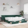 Image de vidaXL Lit de jour avec gigogne et tiroirs vert foncé 90x200cm velours 3196765