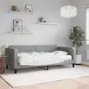 Image de Lit De Jour Avec Matelas Gris Clair 90x200 Cm Tissu Vidaxl