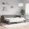 Image de Lit De Jour Avec Gigogne Sans Matelas Taupe 80x200 Cm Vidaxl