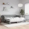 Image de vidaXL Lit de jour avec lit gigogne gris clair 90x200 cm tissu 3196816