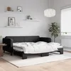 Image de Lit De Jour Avec Gigogne Sans Matelas Noir 90x200 Cm Vidaxl