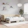 Image de vidaXL Lit de jour avec lit gigogne crème 90x200 cm tissu 3196820