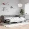 Image de Lit De Jour Avec Gigogne Sans Matelas Gris Clair 100x200 Cm Vidaxl