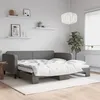 Image de Lit De Jour Avec Gigogne Sans Matelas Gris Foncé 100x200 Cm Vidaxl