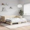 Image de Lit De Jour Avec Lit Gigogne Crème 100x200 Cm Tissu Vidaxl