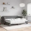 Image de Lit De Jour Avec Gigogne Et Matelas Gris Foncé 80x200 Cm Tissu Vidaxl