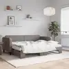 Image de Lit De Jour Avec Gigogne Et Matelas Taupe 80x200 Cm Tissu Vidaxl