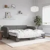 Image de Lit De Jour Avec Gigogne Et Matelas Gris Foncé 100x200 Cm Tissu Vidaxl