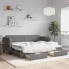 Image de Lit De Jour Avec Gigogne Et Tiroirs Sans Matelas 80x200 Cm Vidaxl