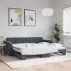 Image de Lit De Jour Avec Gigogne Sans Matelas Gris Foncé 90x200 Cm Vidaxl