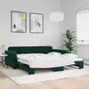 Image de Lit De Jour Avec Gigogne Sans Matelas Vert Foncé 100x200 Cm Vidaxl