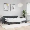 Image de Lit De Jour Avec Gigogne Et Matelas Gris Foncé 80x200cm Velours Vidaxl