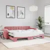 Image de Lit De Jour Avec Lit Gigogne Et Matelas Rose 80x200 Cm Velours Vidaxl