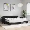 Image de Lit De Jour Avec Gigogne Et Matelas Noir 90x200 Cm Velours Vidaxl