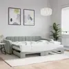 Image de Lit De Jour Avec Gigogne Et Matelas Gris Clair 90x190cm Velours Vidaxl