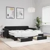 Image de Lit De Jour Avec Gigogne Et Tiroirs Sans Matelas Noir 90x200 Cm Vidaxl