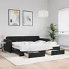 Image de vidaXL Lit de jour avec gigogne et tiroirs sans matelas noir 90x200 cm 3196981