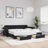 Image de Lit De Jour Avec Gigogne Et Tiroirs Noir 90x190 Cm Velours Vidaxl