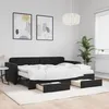 Image de Lit De Jour Avec Gigogne Et Tiroirs Noir 80x200 Cm Velours Vidaxl