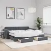 Image de Lit De Jour Avec Gigogne Et Tiroirs Gris Foncé 90x200cm Velours Vidaxl