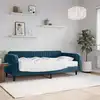 Image de Lit De Jour Avec Matelas Bleu 100x200 Cm Velours Vidaxl