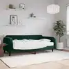 Image de Lit De Jour Avec Matelas Vert Foncé 100x200 Cm Velours Vidaxl