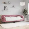 Image de Lit De Jour Avec Matelas Rose 100x200 Cm Velours Vidaxl