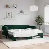 Image de Lit De Jour Avec Gigogne Sans Matelas Vert Foncé 80x200 Cm Vidaxl