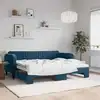 Image de Lit De Jour Avec Gigogne Sans Matelas Bleu 90x200 Cm Vidaxl