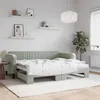 Image de Lit De Jour Avec Gigogne Sans Matelas Gris Clair 90x200 Cm Vidaxl