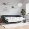 Image de Lit De Jour Avec Gigogne Sans Matelas Gris Foncé 90x200 Cm Vidaxl