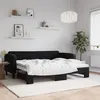 Image de Lit De Jour Avec Gigogne Sans Matelas Noir 90x200 Cm Vidaxl