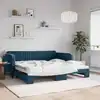 Image de Lit De Jour Avec Gigogne Sans Matelas Bleu 100x200 Cm Vidaxl