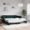 Image de Lit De Jour Avec Gigogne Sans Matelas Vert Foncé 100x200 Cm Vidaxl