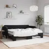 Image de Lit De Jour Avec Lit Gigogne Et Matelas Noir 80x200 Cm Velours Vidaxl