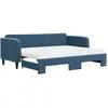 Image de Lit De Jour Avec Lit Gigogne Et Matelas Bleu 90x200 Cm Velours Vidaxl