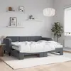Image de Lit De Jour Avec Gigogne Et Matelas Gris Foncé 90x200cm Velours Vidaxl