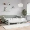 Image de Lit De Jour Et Gigogne Et Matelas Gris Clair 100x200 Cm Velours Vidaxl