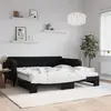 Image de Lit De Jour Avec Lit Gigogne Et Matelas Noir 100x200 Cm Velours Vidaxl