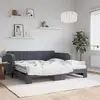 Image de Lit De Jour Avec Gigogne Et Matelas Gris Foncé 90x190cm Velours Vidaxl