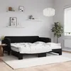 Image de Lit De Jour Avec Gigogne Et Matelas Noir 90x190 Cm Velours Vidaxl