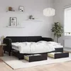 Image de Lit De Jour Avec Gigogne Et Tiroirs Sans Matelas Noir 90x200 Cm Vidaxl