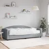 Image de Lit De Jour Avec Matelas Gris Clair 100x200 Cm Tissu Vidaxl