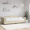Image de Lit De Jour Avec Matelas Crème 100x200 Cm Tissu Vidaxl