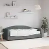 Image de Lit De Jour Avec Matelas Gris Foncé 90x190 Cm Tissu Vidaxl