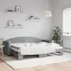 Image de Lit De Jour Avec Gigogne Sans Matelas Gris Clair 80x200 Cm Vidaxl