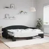 Image de Lit De Jour Avec Lit Gigogne Et Matelas Noir 80x200 Cm Tissu Vidaxl